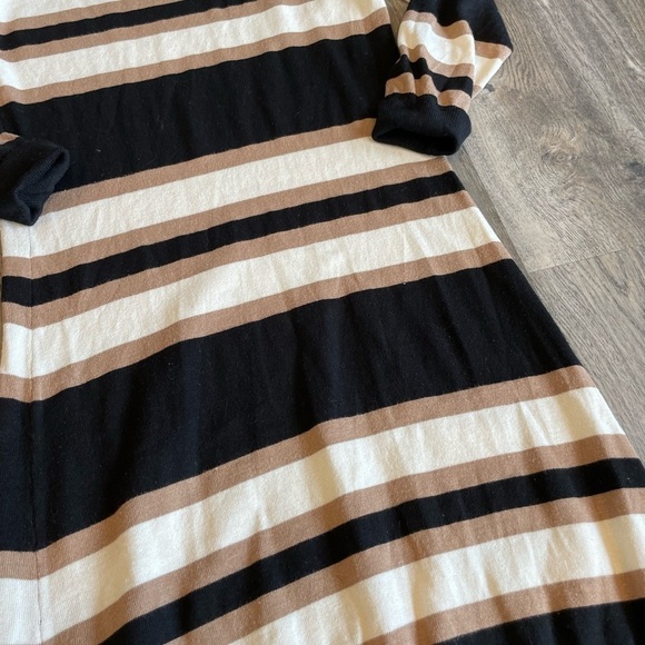 French Connection Women’s Black, off white, and tan long sleeve dress, size 8 - Picture 4 of 8